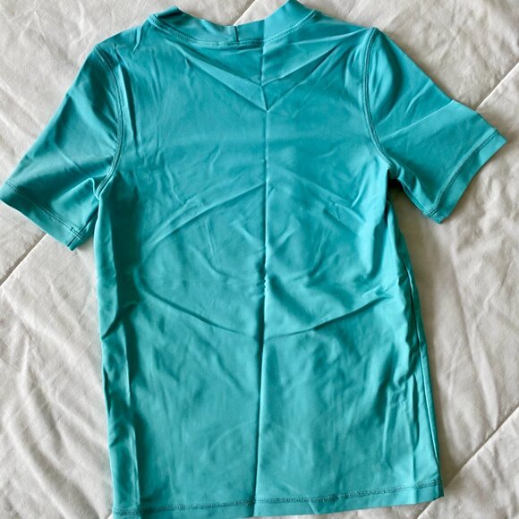 Primary Short Sleeve Rash Guard Swim Shirt Teal Blue Size 6-7 - Picture 2 of 6